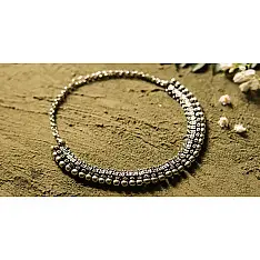 धरा ✽ Antique Finish White Metal ✽ Necklace { 45 }